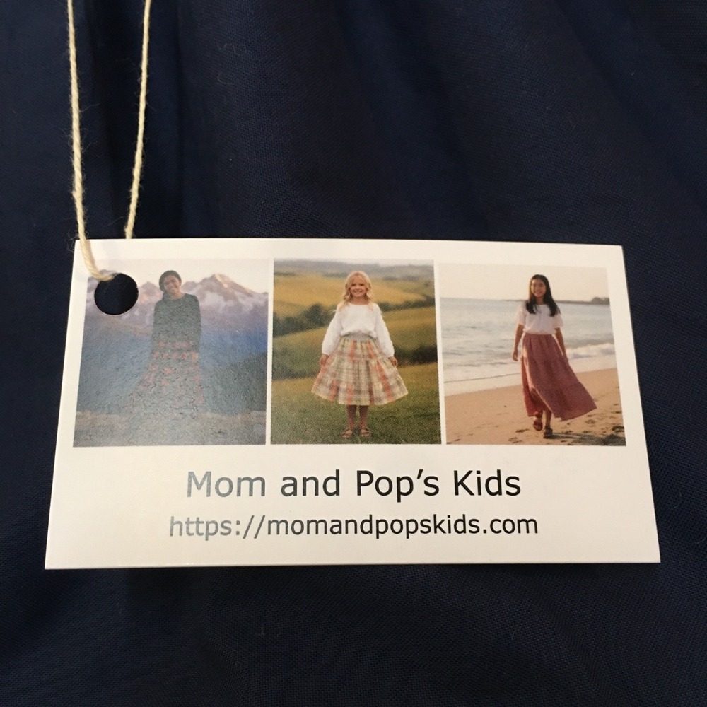 Skirt ORGANIC Girls 14/16 Midi Navy Blue Ruffle Tiered Cotton Mom and Pop's Kids - Picture 3 of 9
